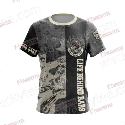 Biker Life Behind Bars Unisex 3D T-shirt