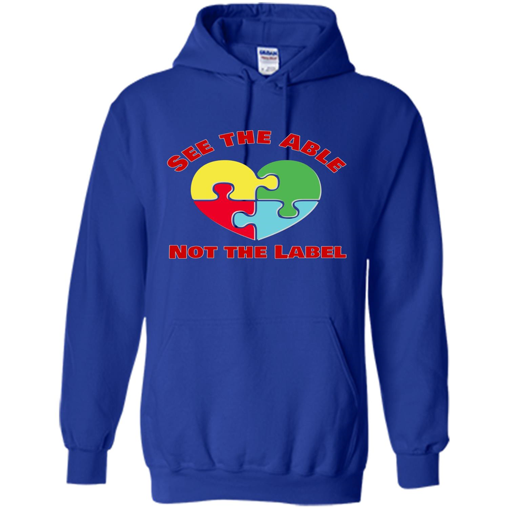 Autism Awareness T-shirt See the Able Not the Label Royal