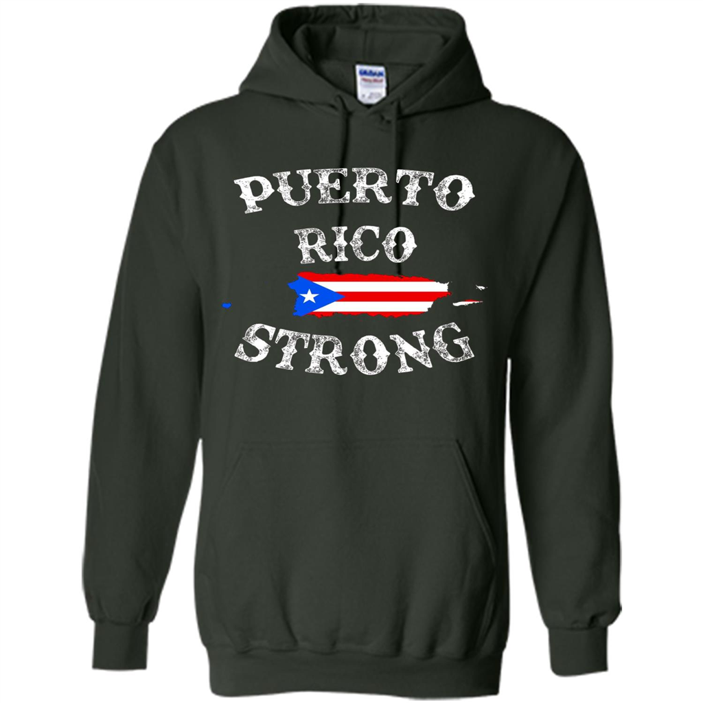 Love Puerto Rico - Puerto Rico Strong Flag T-shirt Forest Green