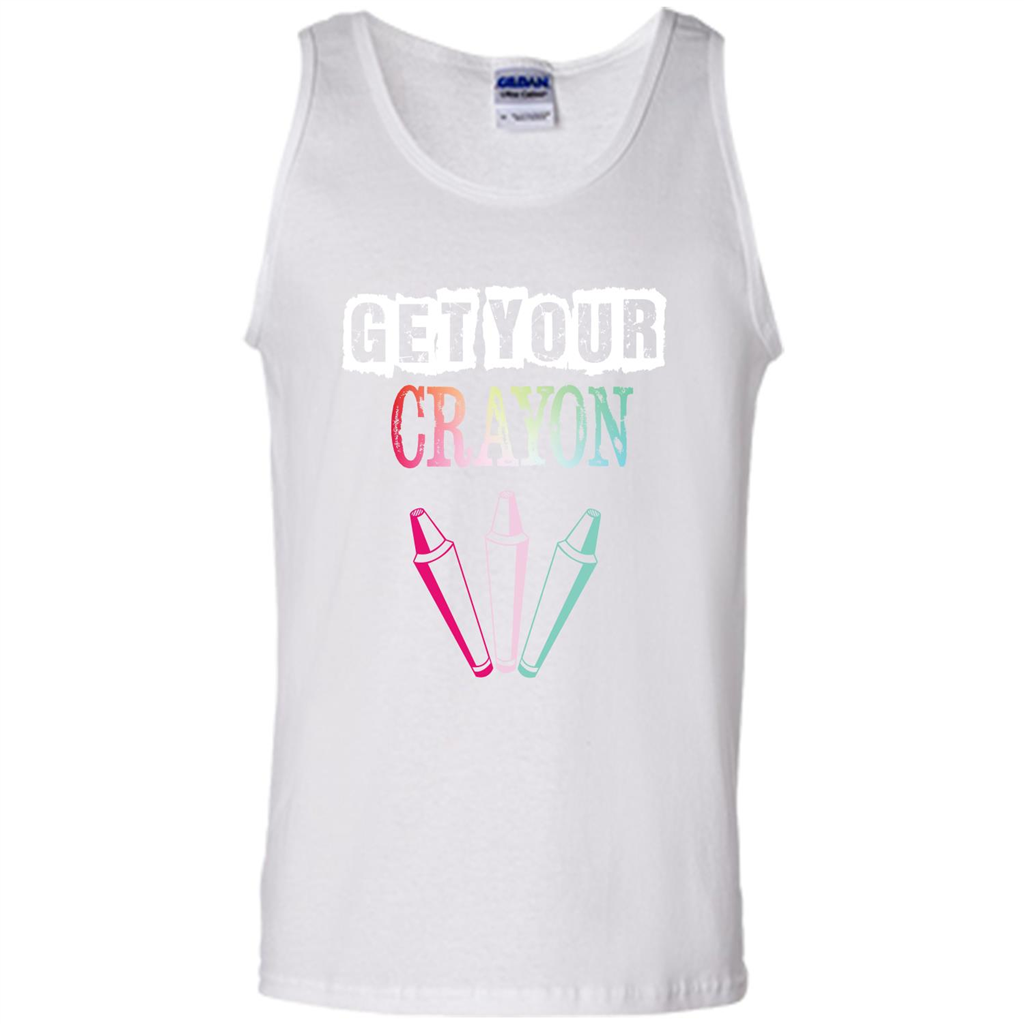 Teacher Lover T-shirt Get Your Crayon White