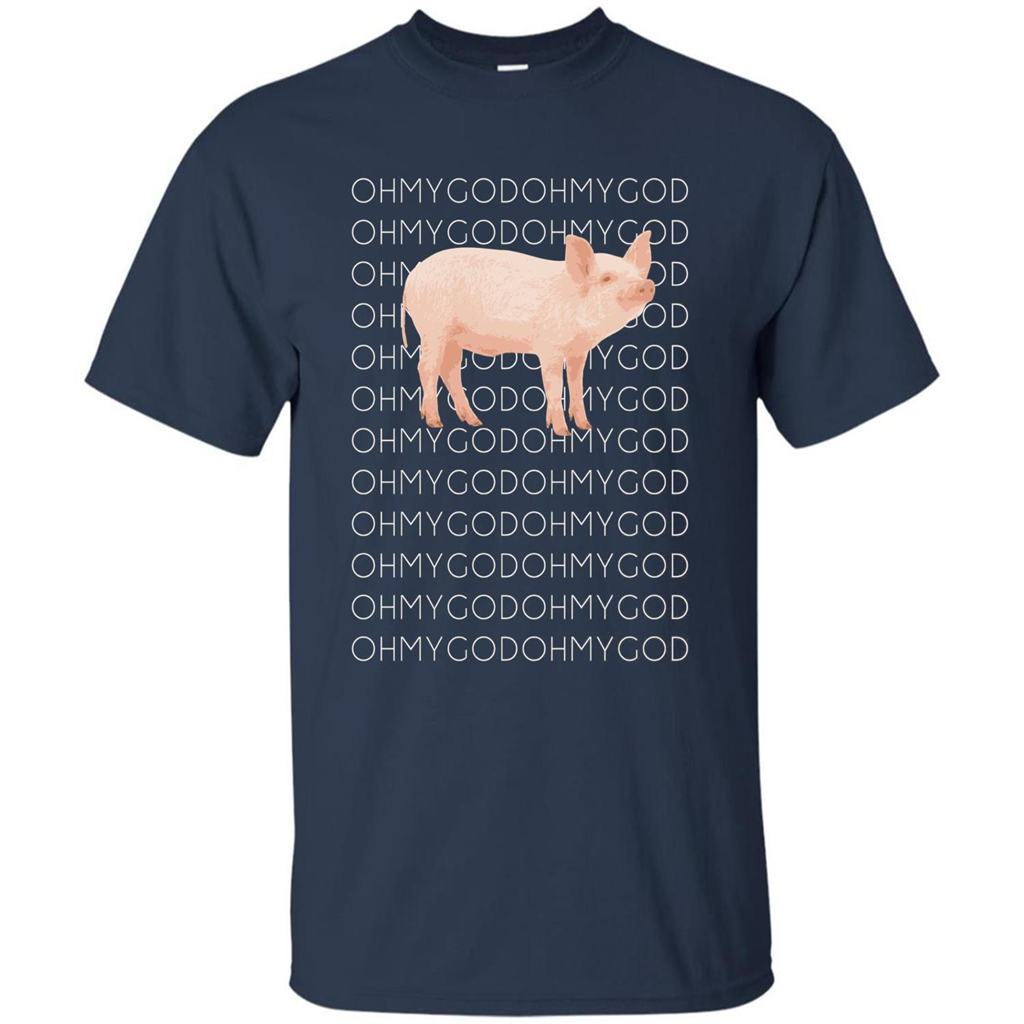 Oh My God Pig T-shirt Cute Pig T-shirt Navy