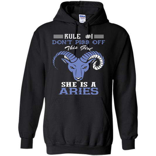 Aries T-shirt Rule Dont Piss Off This Girl T-shirt Black
