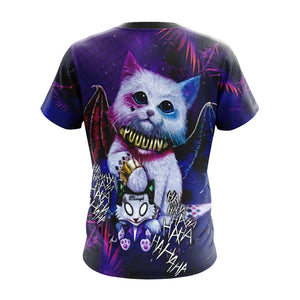 Harley Quinn Cute Cat Unisex 3D T-shirt
