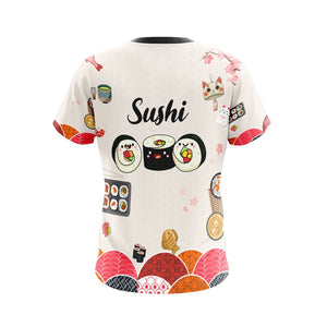 Sushi Just Roll With It Japanese Unisex 3D T-shirt