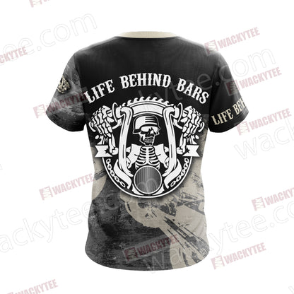 Biker Life Behind Bars Unisex 3D T-shirt