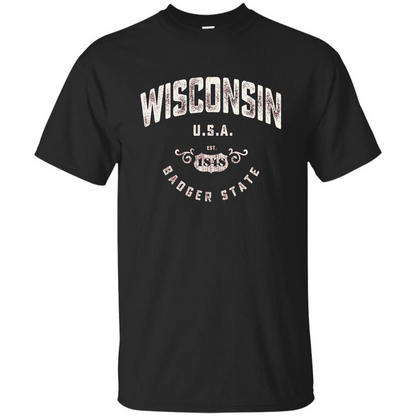 Wisconsin Badger State T-shirt Black