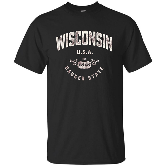 Wisconsin Badger State T-shirt Black