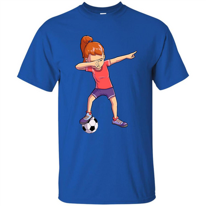 Dabbing Soccer Girl T-shirt Dab Dance T-shirt Royal