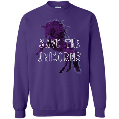 Unicorn T-shirt Save the Unicorns T-shirt Purple