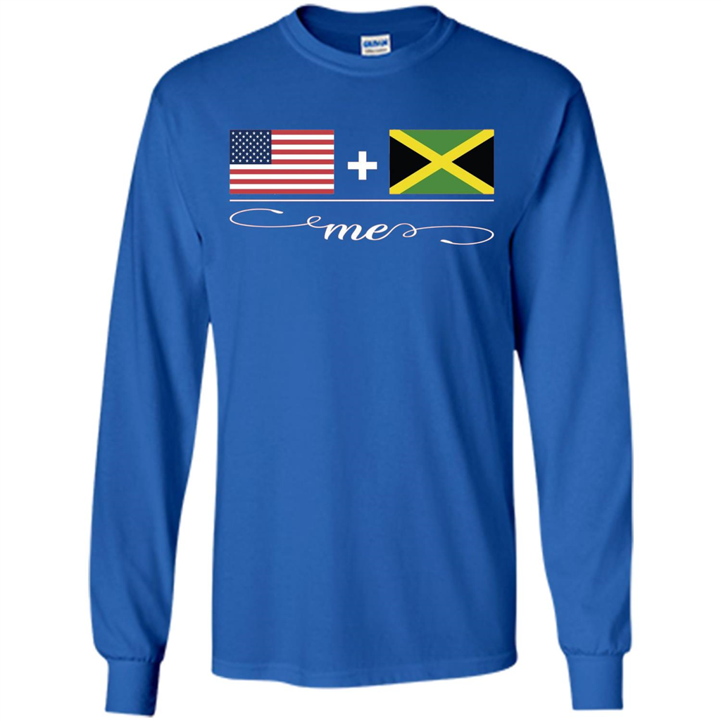 American + Jamaican = Me USA and Jamaica Flags T-shirt Royal