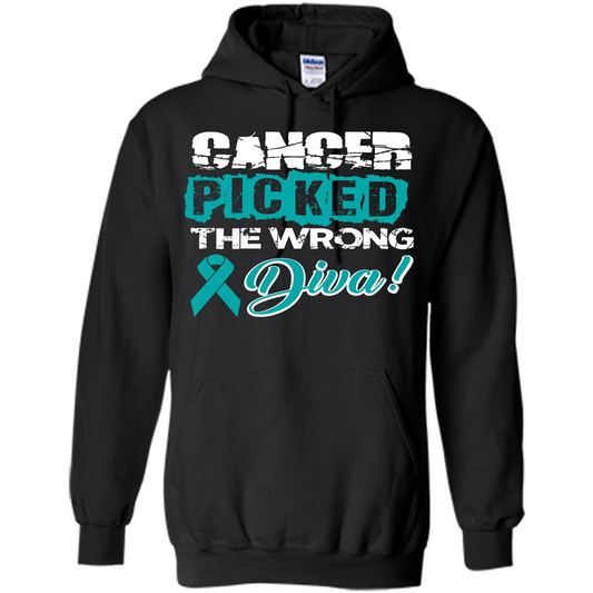 Cancer Awareness T-shirt Cancer Picked The Wrong Diva T-shirt Black