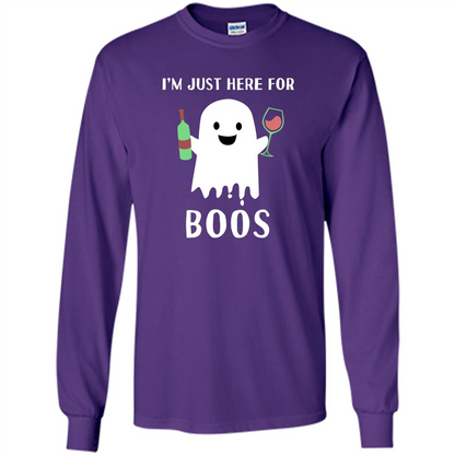 I'm Just Here For Boos T-shirt Funny Halloween Wine for Adults