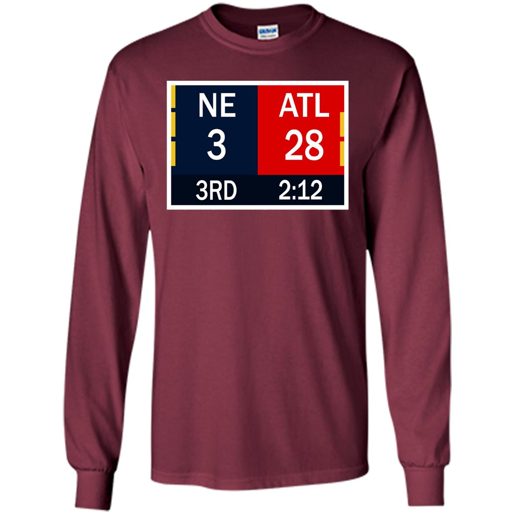 NE 3 ATL 28 Final T-shirt 2 Sides 1 Game Maroon