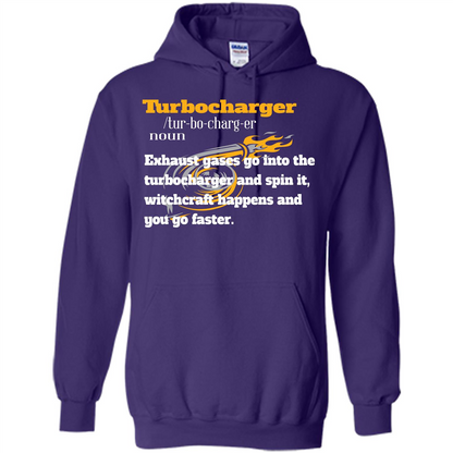 Car Lover T-shirt Turbocharger Exhaust Gases Go Into The Turbocharger Purple