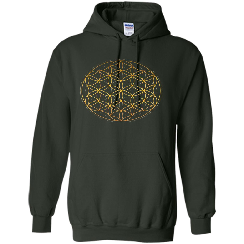 Beautiful Gold Sacred Geometry T-shirt Forest Green