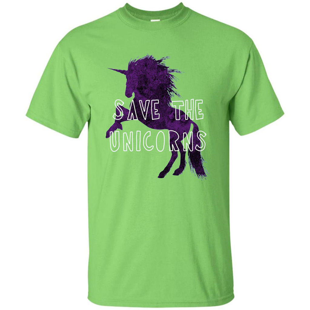 Unicorn T-shirt Save the Unicorns T-shirt Lime