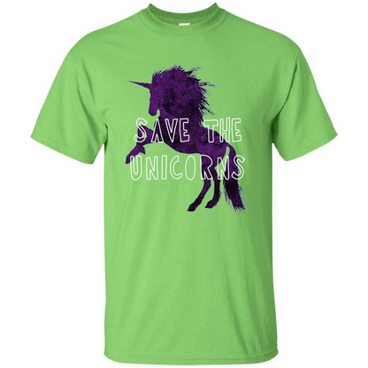 Unicorn T-shirt Save the Unicorns T-shirt Lime