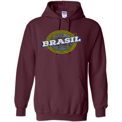 BRAZIL Brasil Independence Day Badge T-shirt Maroon