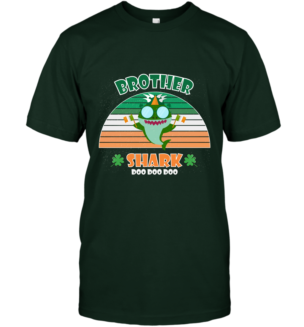 Irish Brother Shark Saint Patricks Day Family Shirt T-Shirt Forest Green