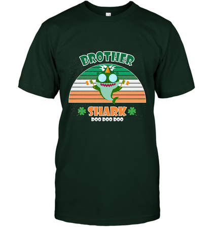 Irish Brother Shark Saint Patricks Day Family Shirt T-Shirt Forest Green
