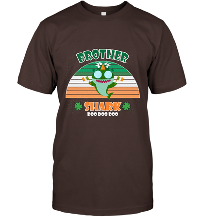 Irish Brother Shark Saint Patricks Day Family Shirt T-Shirt Dark Chocolate