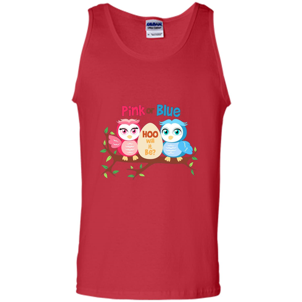 Pregnancy T-shirt Owl Pink Or Blue Hoo Will It Be Red