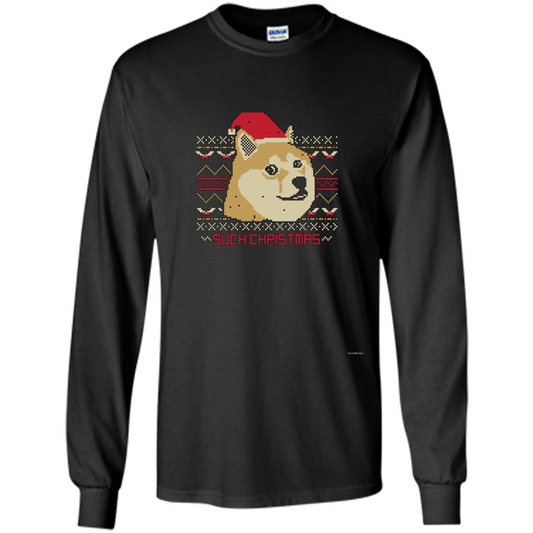 Funny Christmas Dog Lover T-shirt Such Christmas Black