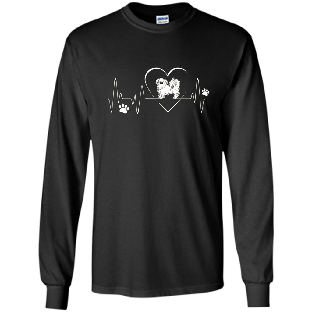 Pekehund T-shirt Pekehund Heart Beat T-shirt Black
