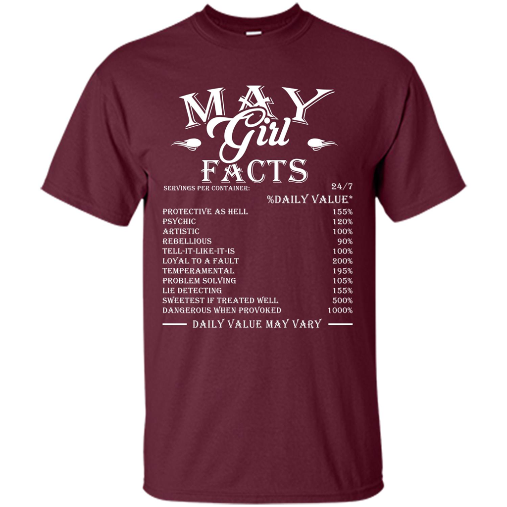 May Girl Facts T-shirt Maroon