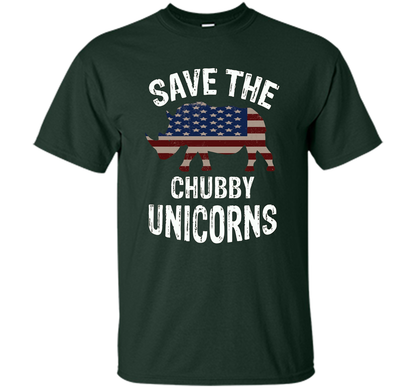 Save the Chubby Unicorns T-Shirt Funny t-shirt Forest Green