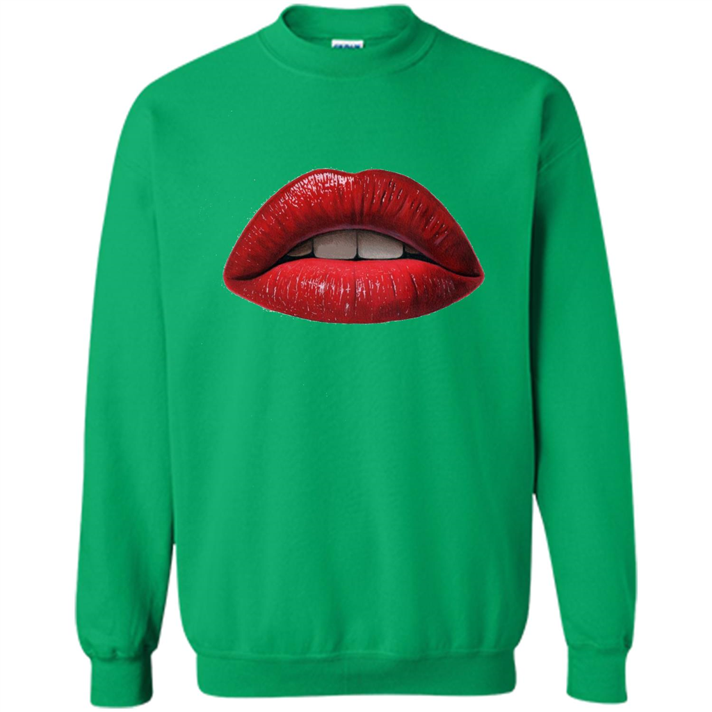 Red Lips T-shirt with Red Lips Art T-shirt Irish Green