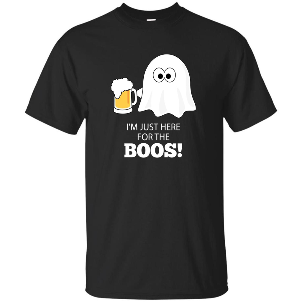 Halloween Drinking T-shirt I'm Just Here For The Boos Black