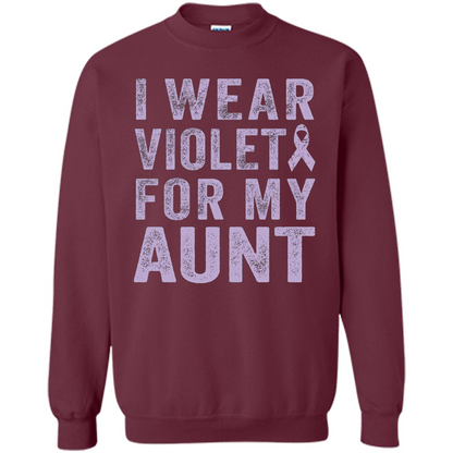 Cancer Awareness T-shirt I Wear Violet For My Aunt T-shirt Maroon