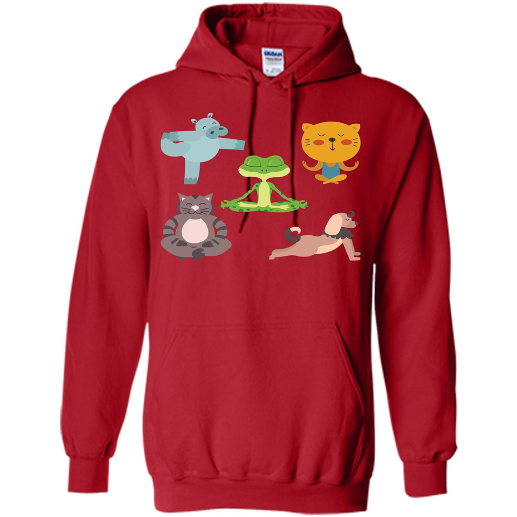 Yoga Animals T-shirt Sphynx Yoga Red
