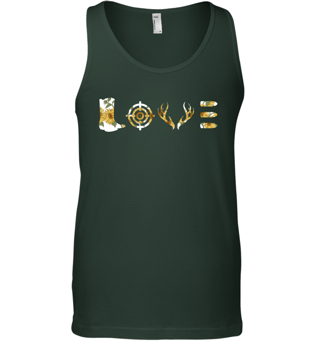 Hunting Girls Sunflower Shirt Tank Top Tank Top Forest Green