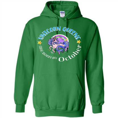 October Unicrorn T-shirt Unicorn Queens Are Born October Irish Green
