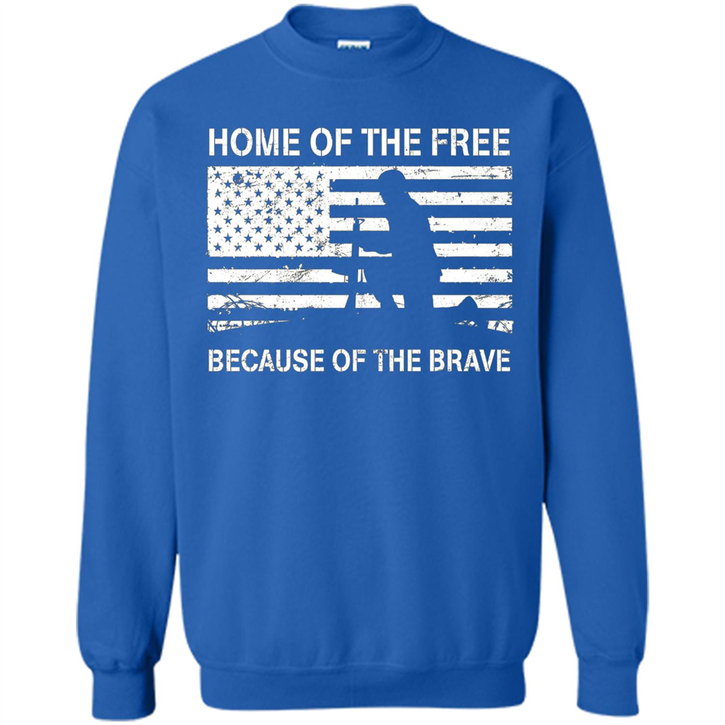 Military T-shirt Home Of The Free Because Of The Brave Royal