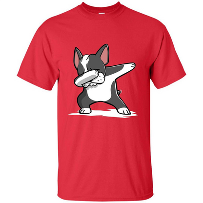 Dabbing Boston Terrier Dog T-Shirt Dab Dance T-shirt Red