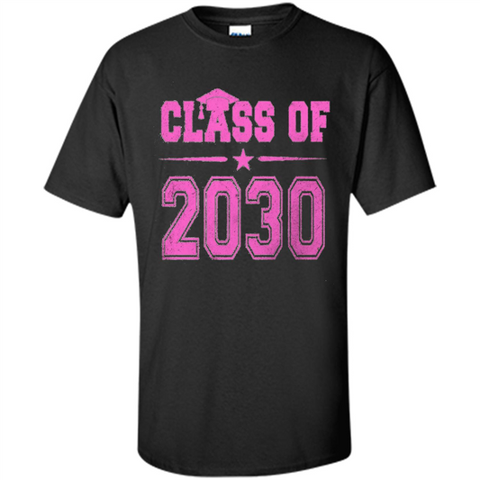 Class of 2030 Pink Girls T-shirt Black