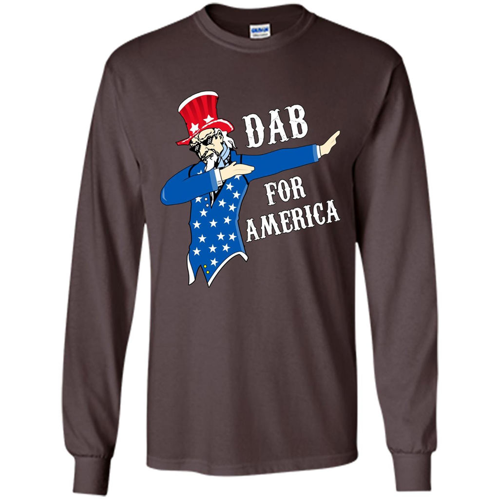 Independen Day T-shirt Patriotic Uncle Sam Dabbing. 4th of July Dark Chocolate