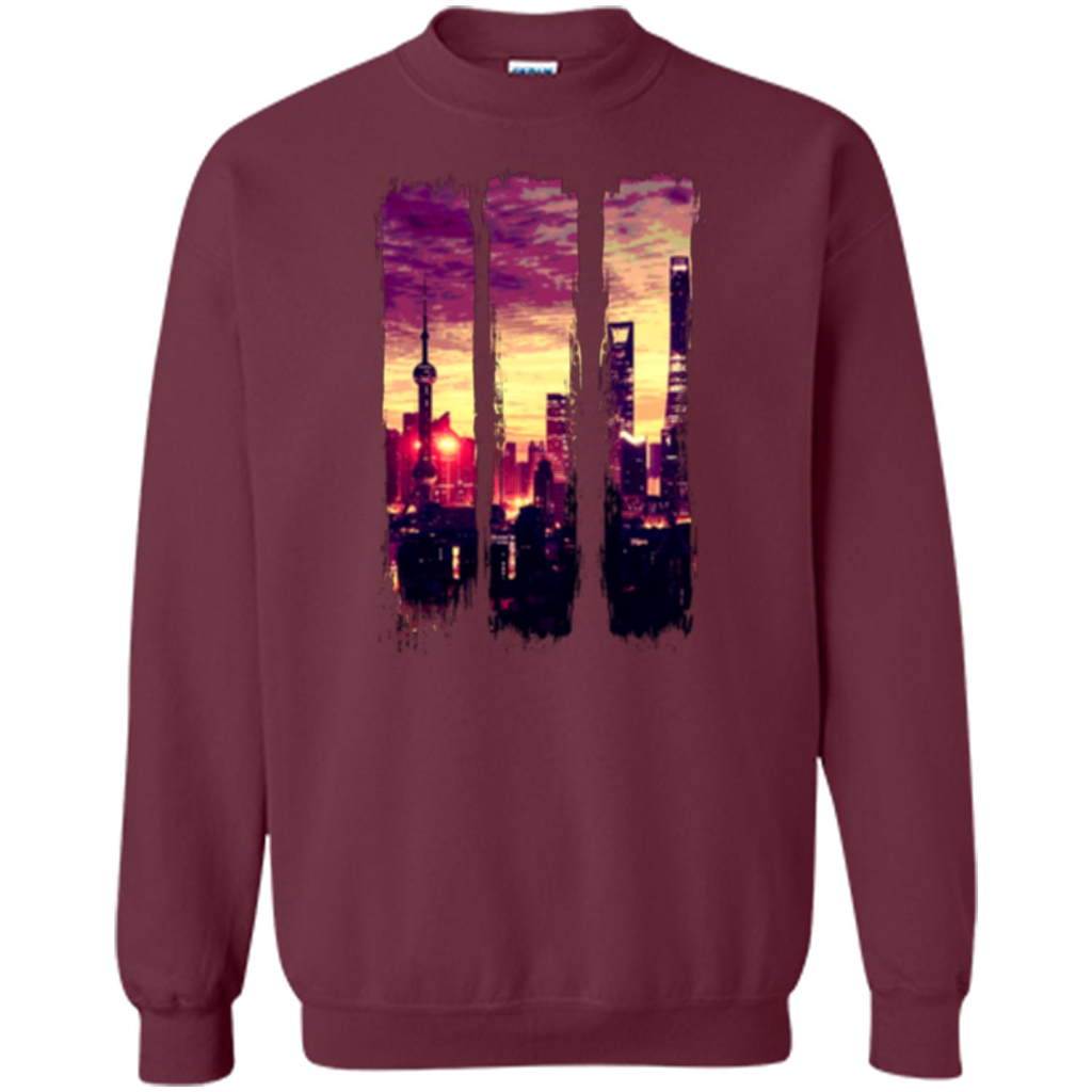 Sunset City T-shirt Maroon