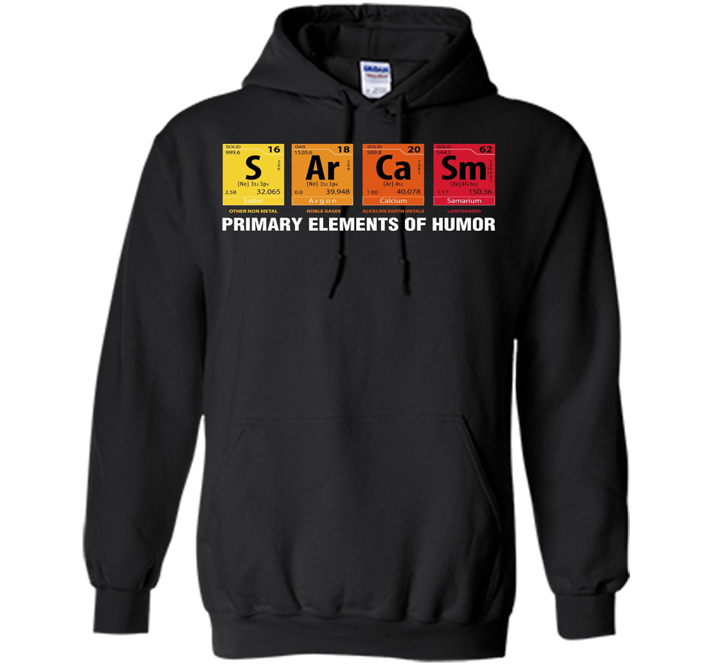 Sarcasm Elements of Humor Periodic Table Graphic T-shirt Black S