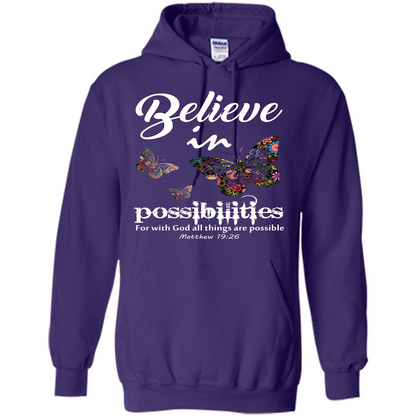 Christian T-shirt Believe In Possibilities For With God T-shirt Purple