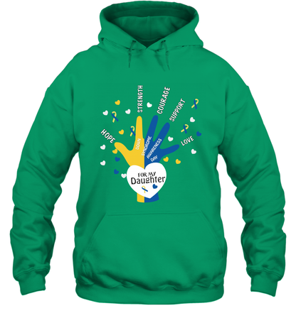 Hope Strength Courage Support Down Syndrome Awareness Day For My Daughter Shirt Hoodie Irish