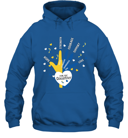 Hope Strength Courage Support Down Syndrome Awareness Day For My Daughter Shirt Hoodie Royal