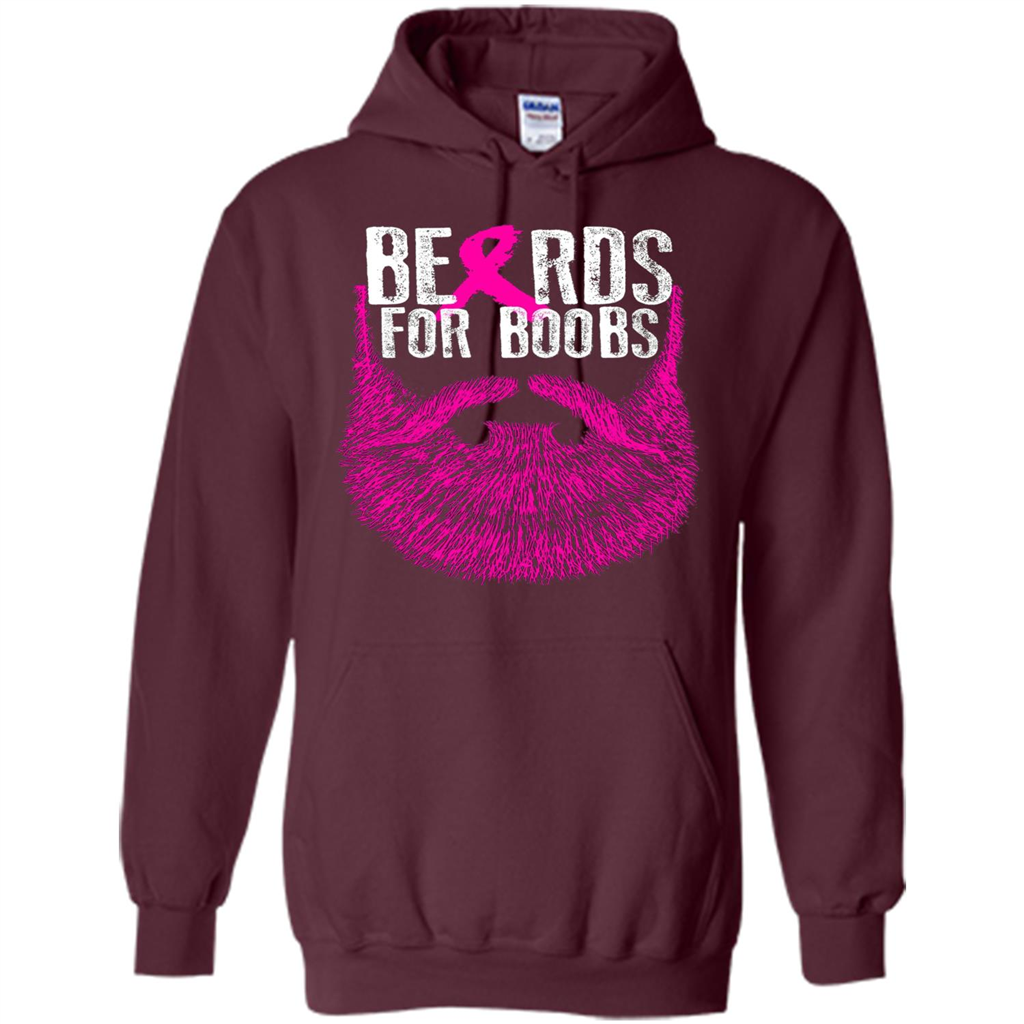 Beards For Boobs T-shirt Cancer Awareness T-shirt Maroon