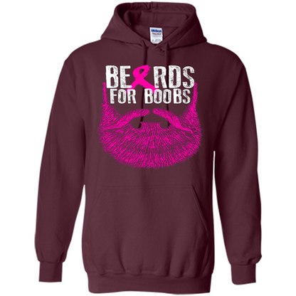 Beards For Boobs T-shirt Cancer Awareness T-shirt Maroon