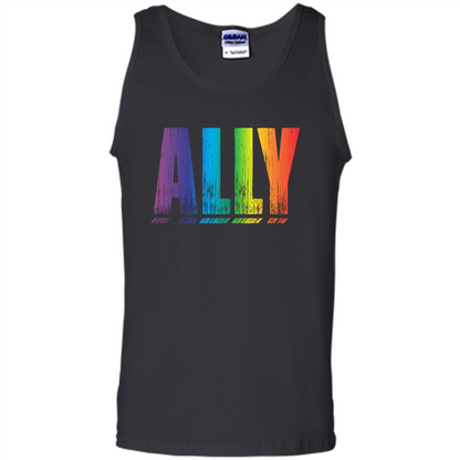 LGBTQ T-shirt Proud LGBT Ally Rainbow Gay Pride Support Black