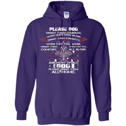 God Bless Our Soldier T-shirt Purple