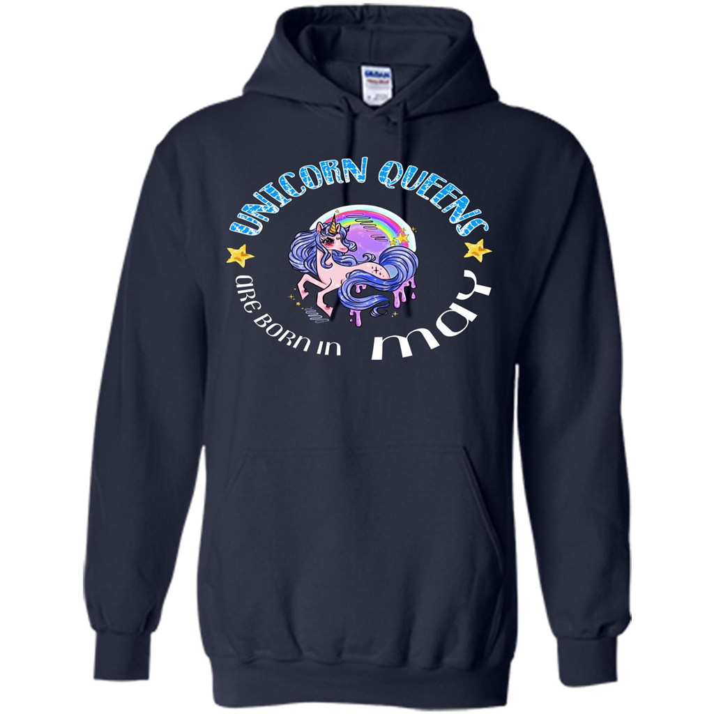 May Unicorn T-shirt Unicorn Queens Are Born May Navy